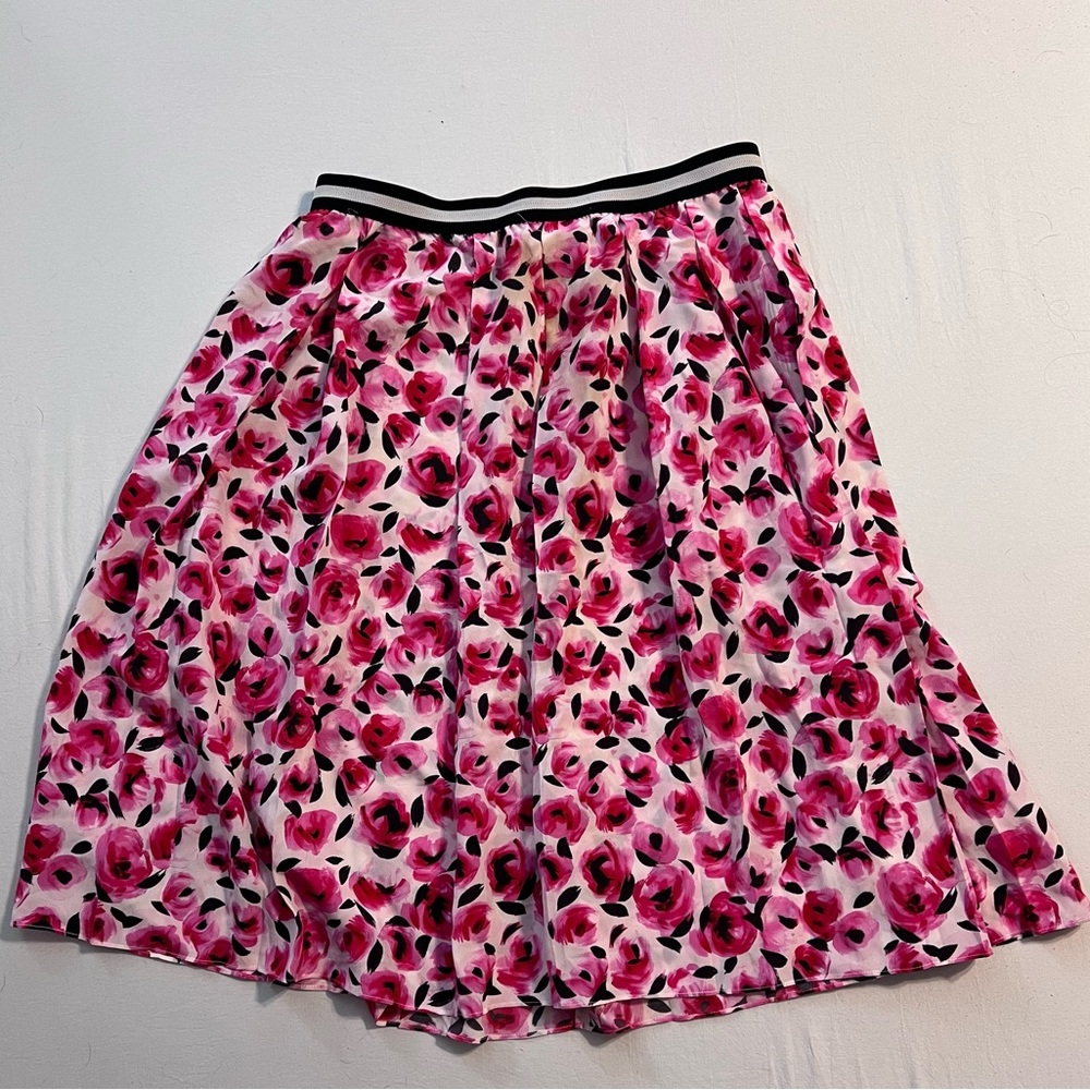 kate spade pink floral print skirt